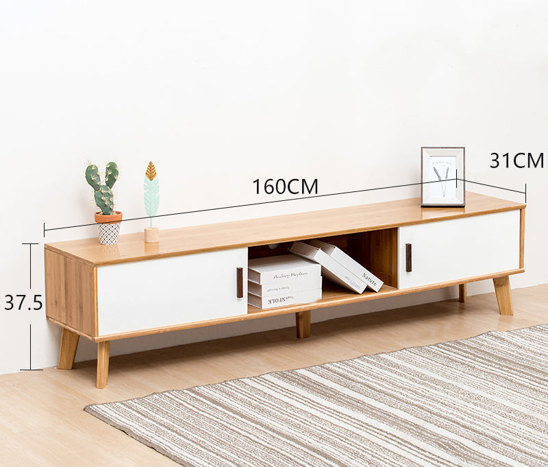 โต๊ะสำหรับวางทีวีมีไม้ไผ่ สไตล์มินิมอล - Bamboo Minimal TV Table