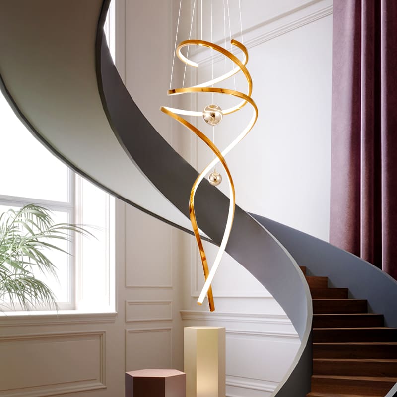 โคมไฟแต่งบ้านติดเพดาน - Twist Designed Decor Stair Chandelier